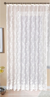 Gardinenbox Gardine, Kräuselband (1 St), transparent, Store Jacquard Mainz Universalband Blumenmuster 13144