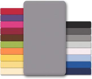 CelinaTex Jersey Topper Spannbettlaken Lucina Doppelpack 90x200-100x200cm dunkel grau 100% Baumwolle gekämmt bis 12cm Matratzenhöhe Oeko-TEX