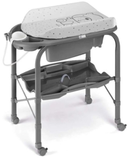 CAM Baby Wickeltisch mit Badewanne Cambio | für 0-12 Monate | Grau | inklusive Wickelauflage
