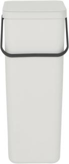 Brabantia 'Sort & Go' Abfallbehälter, Kunststoff, Light Grey, 40 Liter