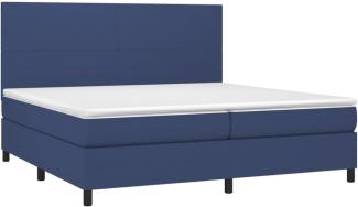 vidaXL Boxspringbett mit Matratze Blau 200x200 cm Stoff, Härtegrad: H2 [3141647]