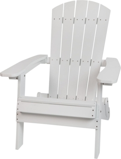 Flash Furniture Charlestown All-Weather Poly Resin Indoor/Outdoor Folding Adirondack Chair, White, Set of 1