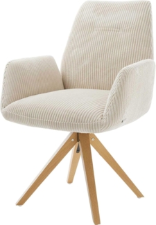 Esszimmerstuhl Zoa-Flex Cord Beige Holzgestell kantig Natur Taschenfederkern