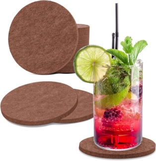 wortek Getränkeuntersetzer Filz-Untersetzer Rund für Gläser 8er Tischset, Zubehör für Tisch & Gläser, Set, 8-tlg, cm