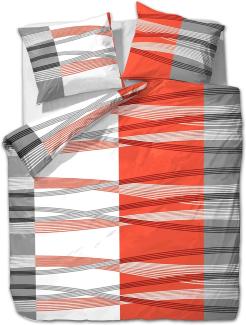 etérea Microfaser Seersucker Bettwäsche Hunter Orange 200x220 cm + 2Stk 80x80 cm