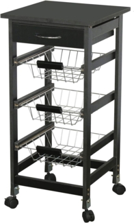 Urban Living Küchenwagen 37 x 37 x 76 cm schwarz 400103