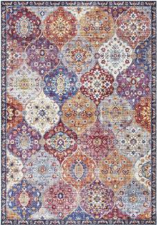 Kurzflor Teppich Kashmir Ghom Bunt - 160x230x0,7cm