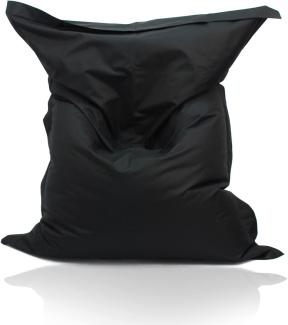 Kinzler S-10137/31 XXL Riesensitzsack, 140x180 cm, neue Styroporkügelchen, Sitzsack Outdoor Indoor, in vielen verschiedenen Farben, mit Innensack, schwarz