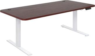 Schreibtisch HWC-D40, Computertisch, elektrisch höhenverstellbar 160x80cm 53kg MVG ~ Kirsch-Dekor, weiß