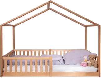 tiSsi® Hausbett / Bodenbett ENNO Gr. 90 x 200 cm Buche Natur