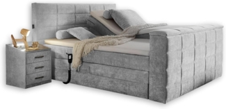 'DENVER 6' Boxspringbett 180x200 cm, silver