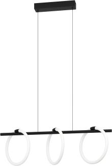 Eglo 900562 Hängeleuchte CARANACOA Stahl schwarz, Kunststoff weiss LED 3X9W 3000K L:78cm B:23cm H:110cm