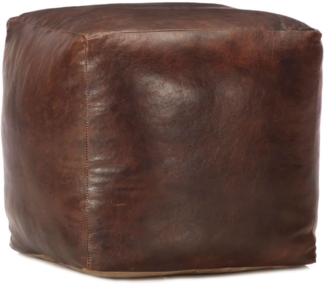 Pouf Dunkelbraun 40 x 40 x 40 cm Echtes Ziegenleder [248127]