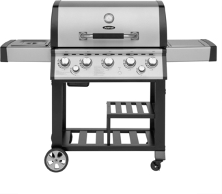 Justus Gasgrill "Mars", 5+2 Brenner, Backburner, silber / schwarz, 122 x 62 x 158 cm