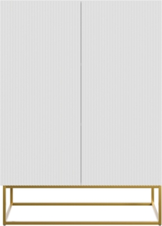 Selsey Veldio - Highboard 2-türig, Weiß mit goldenem Metallgestell, 90 cm breit