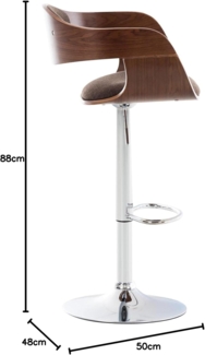 CLP 2er Set Barhocker Kingston Stoff drehbar mit Höhenverstellung,walnuss/braun