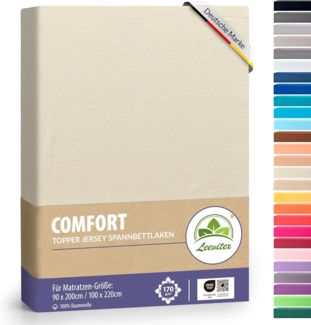 leevitex® Spannbettlaken Premium Topper Spannbettlaken, Gummizug: Rundum-Gummizug, schwer und blickdicht, 100% Baumwolle, für Topper