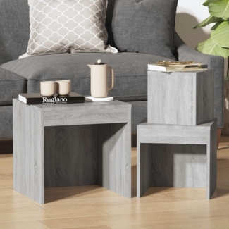 Satztische 3 Stk. Grau Sonoma Holzwerkstoff [815226]