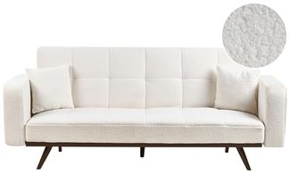 Schlafsofa 3-Sitzer HJULBY Bouclé Cremeweiß