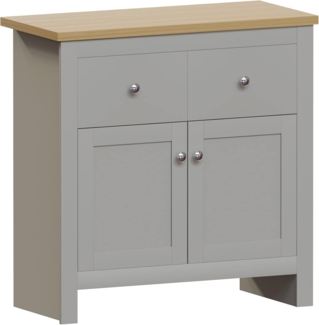 Vida Designs Arlington Sideboard mit 2 Schubladen und 2 Türen Schrank Anrichte Aufbewahrung MDF Möbel Grau