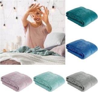 Wohndecke Kuscheldecke Decke MICROFASER Sofadecke Tagesdecke CINDY 170x210 silber