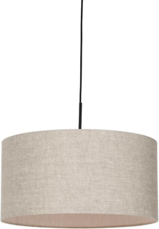 Qazqa Pendelleuchte Combi, ohne Leuchtmittel, E27, Beige, Modern, Textil, 1-flammig