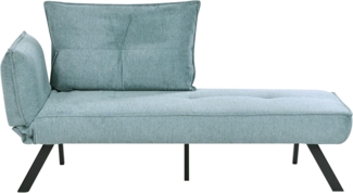 Linksseitige Chaiselounge ROCAMADOUR Stoff Hellblau