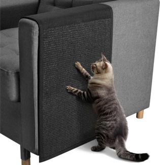 Navaris Kratzpappe Katzen Kratzmatte Kratzschutz Sofa - Kratzteppich 130x45 cm schwarz, (1-tlg)