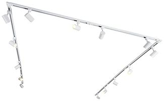 Qazqa Schienensystem-Sets Iconic jeana, ohne Leuchtmittel, GU10, Weiß, Modern, Stahl, Deckenstrahler 14-flammig