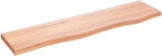 vidaXL Wandregal Hellbraun 80x20x2 cm Massivholz Eiche Behandelt 363659
