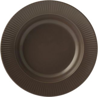 H+H Quebec Suppenteller aus Steingut, Braun, 6 Stück