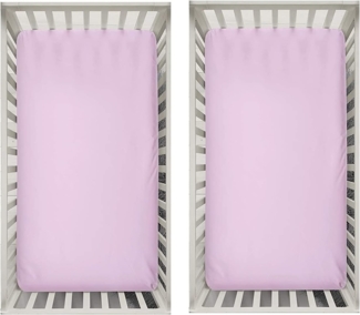 DuDu N Girlie Baumwolle Jersey Kinderbett Spannbettlaken, 60 cm x 120 cm, 2-teilig, pink