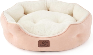 BEDSURE Katzenbett waschbar Katzen Bettchen - 51 x 48 x 15 cm Katzen Bett mit zweiseitig Innenkissen Katzenschlafplatz für Katzen oder kleine Hunde, rosa