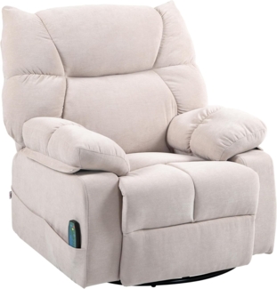 HOMCOM Massagesessel Fernsehsessel, TV-Sessel, 360° drehbar (Ruhesessel, 1-St, Relaxsessel), für Wohnzimmer, Beige