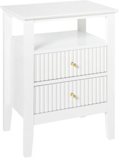 Nachttisch mit 2 Schubladen ASSISI Weiß