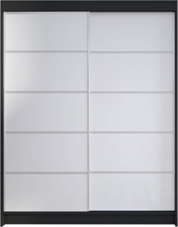 Kleiderschrank Metropolis IV, ohne Beleuchtung, Farbe: Schwarz / Weiß