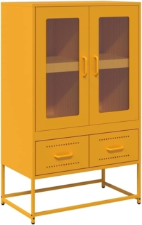 vidaXL Highboard Highboard Senfgelb 68 x 39 x 111,5 cm Stahl (1 St)