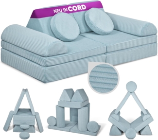 Linodino Kindersofa Spielsofa I Schaumstoff Stapelsteine für Kinder I Kindercouch, 3 Jahre Garantie