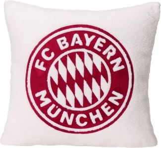 FC Bayern München Kopfkissen FC Bayern München Dekokissen I Sofakissen I Sherpa I Weiß I 45 x 45 cm