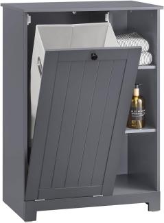 SoBuy Wäscheschrank BZR105 Badschrank mit Wäschesack Wäschetruhe Wäschesammler Wäschekorb Weiß