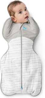 Love To Dream Pucksack, Baby Erstausstattung, ideal für kühle Temperaturen (16-20°C), Arme hoch Position, zweiweg-Reißverschluss für einfaches Windelwechseln, Schlafsack Weiß, Klein (3,5–6 kg)