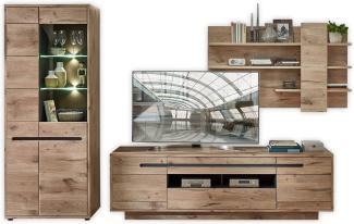 Wohnwand Wohnzimmerschrank BELLANO HH80 Viking Oak Nature mit LED