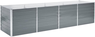 vidaXL Garten-Hochbeet Verzinkter Stahl 320x80x77 cm Grau 44844