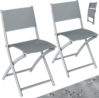 Casaria Gartenstuhl, Klappbar 130kg Belastbarkeit Metall Wetterfest 46x52x80 Garten Balkon