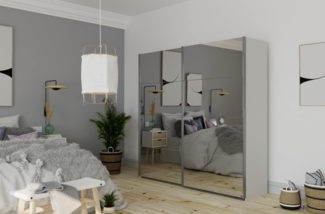 rauch Kleiderschrank, Schwebetürenschrank SUBITO, 2-türig, 2 Spiegeltüren, Alpinweiß, 136 x 197 x 61 cm