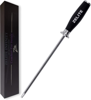 Comfort Pro Serie 10" Wetzstahl 59 HRC Edelstahl magnetisch Schwarz