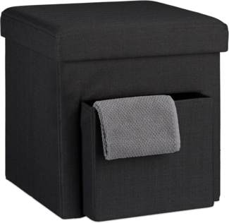 Faltbarer Sitzhocker Leinen mit Fach