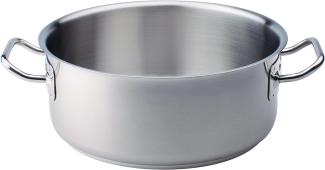 Pentole Agnelli Edelstahl 18-10 flache Kasserolle mit zwei Griffen 16 cm stahl