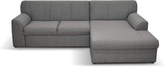 DOMO Collection Ecksofa Topper | moderne Couch in L-Form | kleine Polsterecke mit Schlaffunktion | grau, 245x155