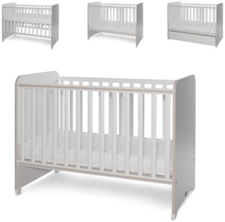 Lorelli Babybett Sweet Dream 124 x 68 x 95 cm Unterbettrahmen mit zwei Ebenen grau